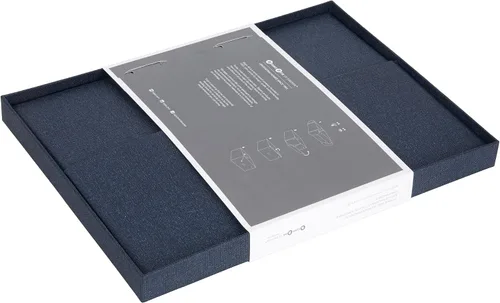 Vista 6 de Bigso Katia KD Caja de almacenamiento plegable con marco de etiqueta para una fácil identificación, montaje simple sin herramientas, cajas de Azul