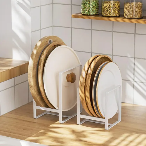 Vista 13 de 2PCS Organizador de Soportes para Platos, Estante de Exhibición y Almacenamiento de Platos de Metal para Secado para Gabinete, Mostrador y Armario