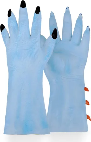 Vista 3 de Guantes de mano de demonio horrible de Halloween para adultos y adolescentes, divertidos disfraces de fiesta, cosplay, accesorios de terror de diablo