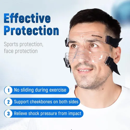 Vista 2 de QianCheng Protector de nariz para nariz rota para adulto, protector facial ajustable con relleno, QC-L5-L