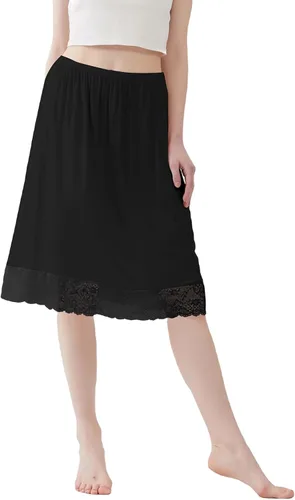 Vista 4 de 1 Pack Lace Satin Slip Underskirt Half Slips for Under Dresses Skirt Extenders Womens Anti Static Half Slip