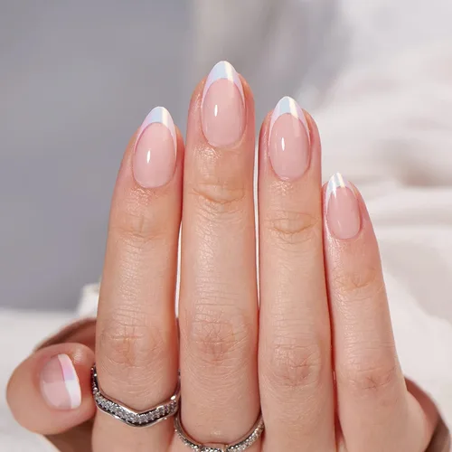 Vista 42 de BTArtbox Uñas Postizas Blancas Cortas a Presión - Uñas Postizas de Gel Suave en Forma de Almendra, Uñas Blancas con Pegamento para Uñas, Uñas