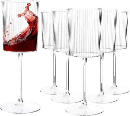 Vista 11 de Ciaell Paquete de 12 copas de vino de plástico, copas de vino de plástico