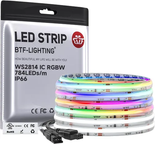 Vista 20 de BTF-LIGHTING Tira LED FCOB COB WS2814 IC RGBW 6000K Flexible de Alta Densidad con Efecto de Persecución de Color Uniforme 3m DC24V 896LED/m 16IC/m