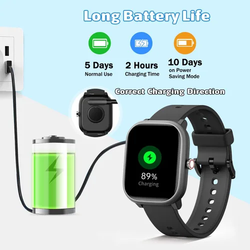 Vista 8 de Fikami - Reloj inteligente para niños y niñas sin necesidad de APP/teléfono, reloj deportivo para niños de 1.8" IP68 resistente al agua, podómetro