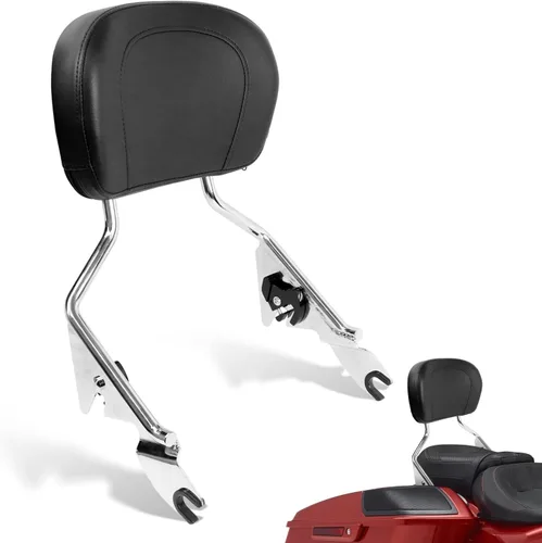 Vista 8 de AUFER Respaldo vertical desmontable del pasajero con almohadilla de respaldo compatible con Touring Road King Street Glide Electra Glide Road Glide