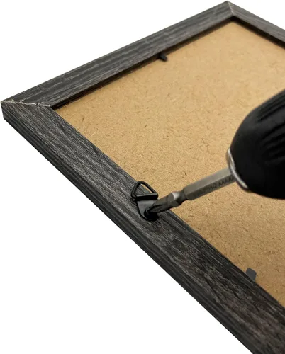 Vista 5 de Ganchos de acero para colgar fotos con anillos triangulares pequeños con tornillos, marcos de fotos, soluciones para colgar cuadros de relojes