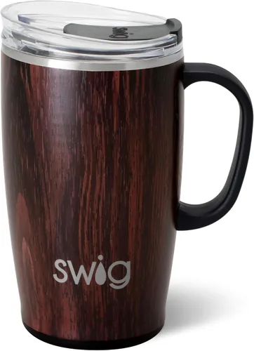 Vista 43 de Swig Life Taza de Viaje de 18 oz, Vaso Aislante con Asa y Tapa, Taza de Café de Viaje, Compatible con Portavasos, Acero Inoxidable, Vaso de 18 oz
