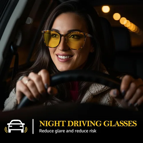 Vista 2 de FIMILU Paquete de 2 lentes de visión nocturna para mujeres y hombres, lentes polarizados para conducción nocturna, antirreflejos y mejoran la visión