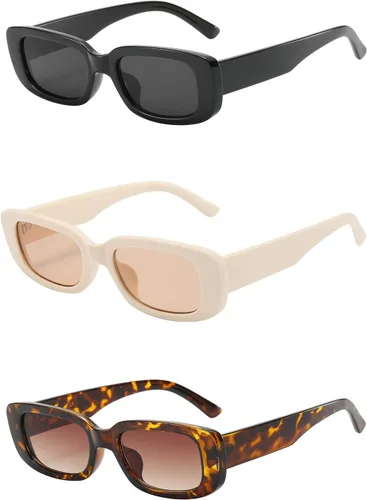 Vista 9 de BOJOD Gafas de sol rectangulares para mujer, gafas de sol retro a la moda, protección UV 400, gafas de marco cuadrado Verde