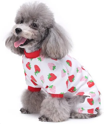 Vista 9 de s-lifeeling Disfraces de perro para chamarra para interiores y exteriores Mermaid Patrón cómodo cachorro pijamas suave perro Jumpsuit Camisa mejor