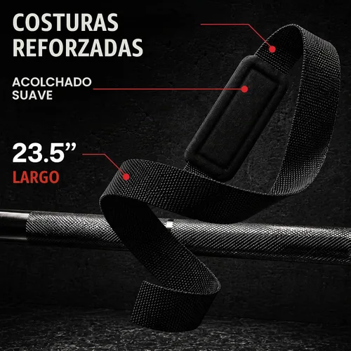 Vista 8 de Rip Toned Lasso Lifting Straps for Weightlifting, 23¼" Padded Negro