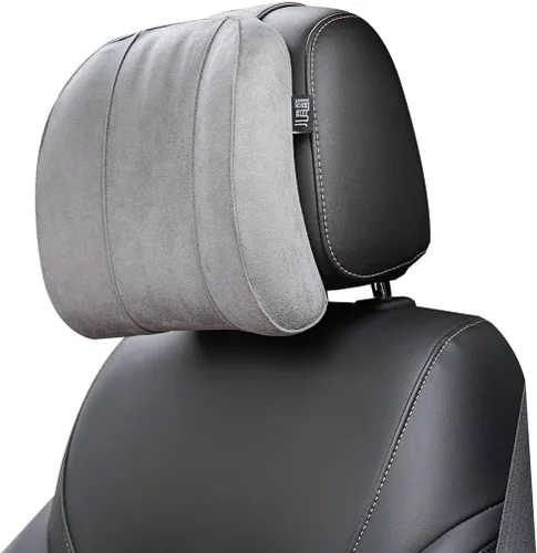 Vista 10 de Almohada para reposacabezas de automóvil, tela de gamuza suave, espuma viscoelástica, almohada para el cuello del automóvil, máxima comodidad y Beige