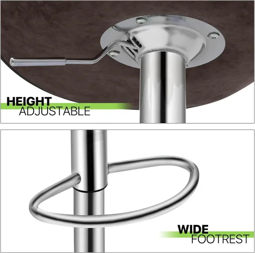 Vista 8 de Magshion Juego de 2 modernos taburetes de bar tapizados de terciopelo, taburetes de bar giratorios de altura ajustable para mostrador de cocina