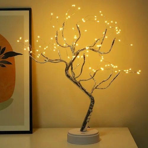 Vista 9 de 36 luces LED brillantes de cerezo en forma de árbol, lámpara de hadas, lámpara de árbol espiritual artificial para manualidades, funciona