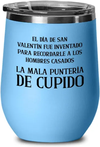 Vista 5 de Regalo para San Valentín Vaso de Vino para hija Perfecto regalo para navidad, graduados, profesionales y estudiantes Vaso con afirmaciones Azul