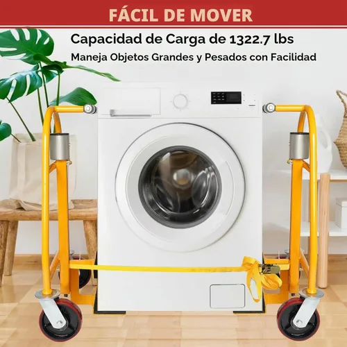 Vista 5 de Juego de herramientas manuales para mover muebles (juego de 2), carrito móvil resistente, capacidad de 1300 libras, altura de elevación de 12