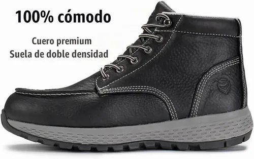Vista 2 de SUREWAY Men's Moc Toe Soft/Composite Toe Leather Safety Work Boots lace up,lightweight casual fit,cushioned comfort insole,oil and slip resistant