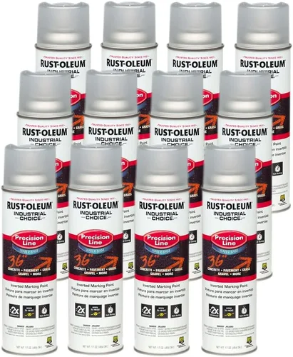 Vista 26 de Rust-Oleum 203035-12PK Pintura en aerosol invertida industrial a base de agua, 17 onzas, naranja alerta APWA, paquete de 12 unidades APWA Alerta