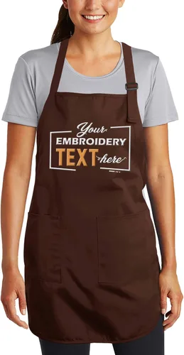 Vista 14 de TEEAMORE Delantales bordados personalizados para mujeres y hombres, añade tu texto de chef para parrilla de cocina, delantal personalizado