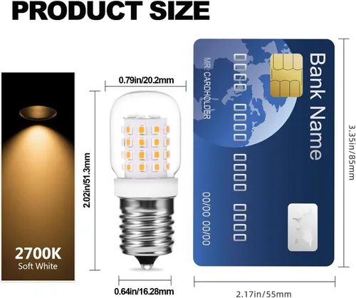 Vista 2 de 125V 40W Bombillas de luz de microondas bajo capó 8206232A - Bombilla LED E17 de 3W para microondas Whirlpool, bombilla de electrodoméstico 380Lm