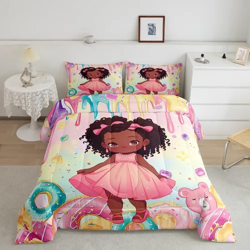 Vista 46 de Castle Fairy - Juego de funda de edredón con bandera estadounidense tamaño King, ropa de cama para niñas y adolescentes, funda de edredón con Multi