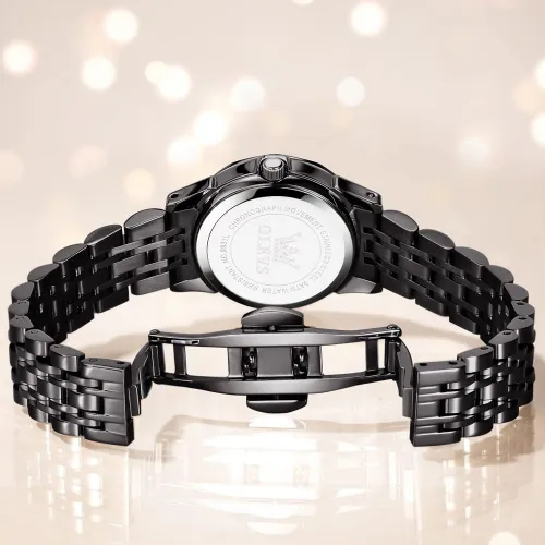 Vista 11 de OLEVS Reloj para parejas para él y ella, reloj analógico de cuarzo para hombres y mujeres, de acero inoxidable, impermeable, luminoso, fecha, reloj