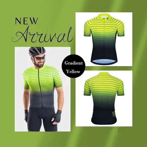 Vista 5 de Lo.gas Maillot de ciclismo para hombre, manga cortalarga, camisas de ciclismo con cremallera completa con bolsillos, ropa de bicicleta de carretera