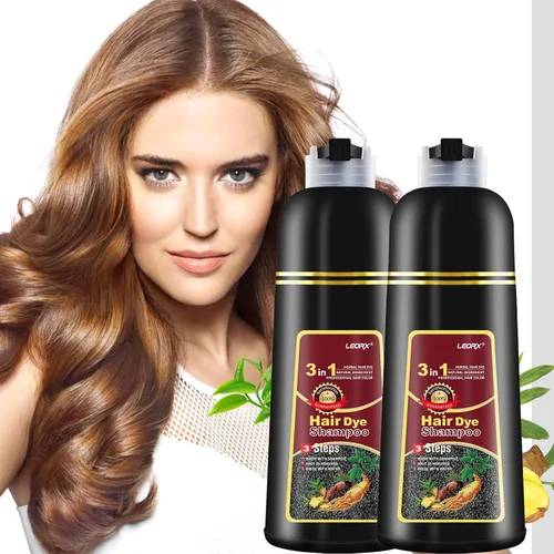 Vista 21 de leorx - Paquete de 2 champús de tinte para el cabello negro, 3 en 1, tinte de champú para cobertura de canas, coloración herbaria instantánea