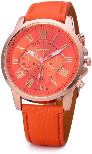 Vista 4 de Mujeres Hombres Señora Adolescente Chica PU Cuero Banda Relojes Dial Analógico Cuarzo Relojes Marrón