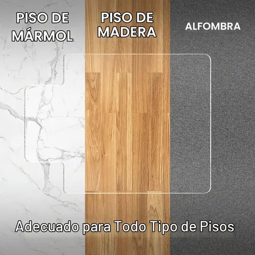 Vista 6 de MESAILUP Tapete para Silla de Oficina con Borde Biselado Irregular con Labio para Alfombra o Piso de Madera Dura Cristal Transparente 36" x 48