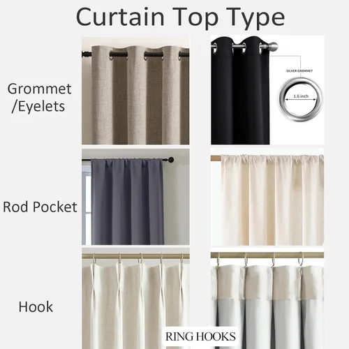 Vista 4 de Cortinas opacas con ojales de 45 pulgadas de largo, cortinas opacas para sala de estar, 2 paneles de tela jacquard con textura ondulada de agua