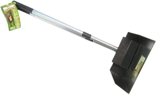 Vista 6 de Recolector resistente de desechos con pala, de Precision Pet, S, Plateado/Negro Pala y bandeja de acero chapado en zinc con mango de aluminio