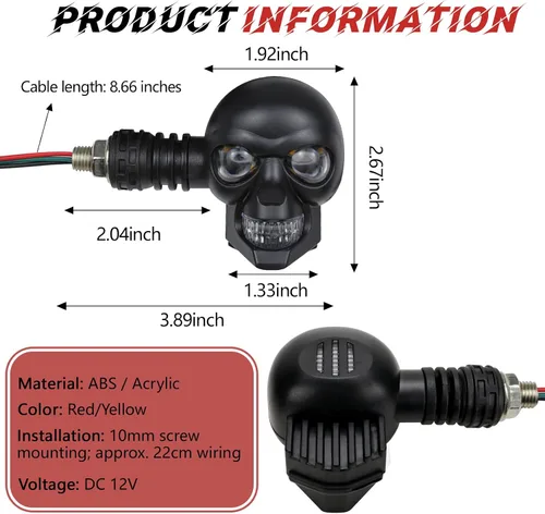 Vista 2 de 2 luces LED de señal de giro para motocicleta, impermeable