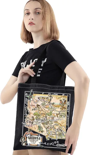 Vista 10 de BWWKTOP Arizona State Tote Bag Arizona Souvenirs Regalos Arizona Bolsa de comestibles reutilizable Arizona Regalos de viaje Arizona