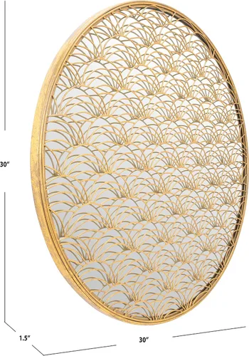 Vista 4 de SAFAVIEH Home Collection Chanti - Espejo decorativo redondo dorado de 30 pulgadas