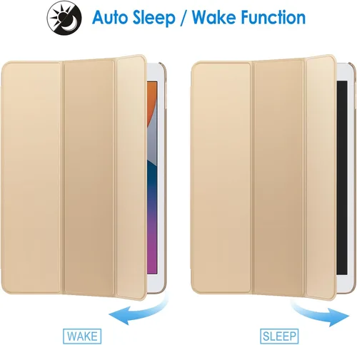 Vista 6 de JETech Funda para iPad de 10.2 pulgadas (modelo 2021/2020/2019, 9/8/7 generación), cubierta con activación/suspensión automática (beige)