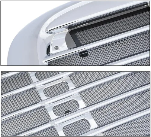 Vista 8 de PIT66 Rejilla, compatible con Freightliner Columbia 2000-2008, rejilla cromada con pantalla de insectos, A1715107000 A1715251003 Front Bumper