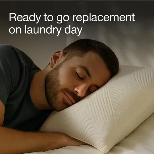 Vista 6 de Coop Home Goods Funda de almohada de látex tamaño King, funda de almohada ultrasuave y transpirable de mezcla de algodón con cremallera, lavable a