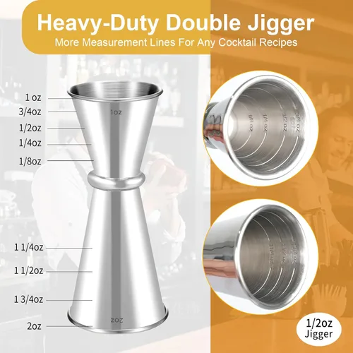 Vista 2 de Lexenic - Jigger japonés de 2 onzas, 1 oz, acero inoxidable 304 (paquete 1)