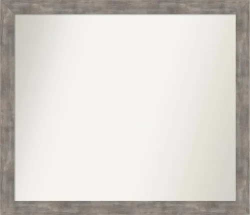 Vista 86 de Amanti Art Silver Bathroom Mirror for Over Sink, 26x45 Custom Made Marred Pewter Rectangle Vanity Mirror, Oversize Casual Wood Frame, Hangs Estaño