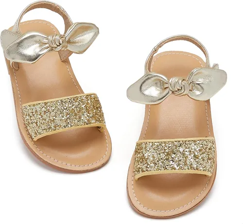 Vista 43 de Kiderence Sandalias de niña de las flores para niñas pequeñas, zapatos de Ck303 Oro