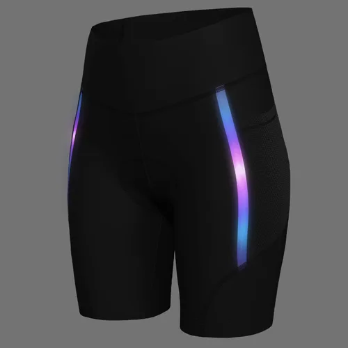 Vista 8 de Lo.gas Pantalones cortos de ciclismo para mujer, acolchados 4D, pantalones cortos de ciclismo con relleno, bolsillos de carretera, cintura ancha