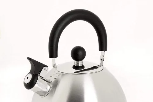 Vista 2 de Hervidor de té clásico silbante 100% acero inoxidable con mango Stay Cool de 2.5 cuartos de galón, ideal para el hogar, oficina o dormitorio