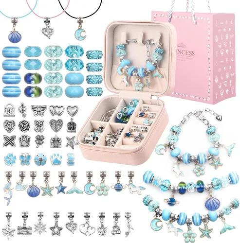 Vista 10 de UFU Kit de fabricación de pulseras con dijes, kit de fabricación de joyas, regalo para niñas de 5, 6, 7, 8 a 12, un dulce regalo de cumpleaños