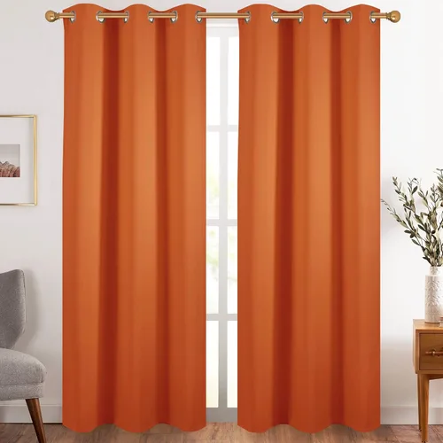 Vista 131 de Diraysid Cortinas opacas beige con ojales para dormitorio, con aislamiento térmico, cortinas de oscurecimiento de habitación, 38 x 54 pulgadas, 2