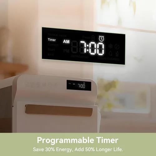 Vista 3 de Gevi Nugget - Encimera para hacer hielo con temporizador programable, 40 libras/24 horas Temporizador programable blanco
