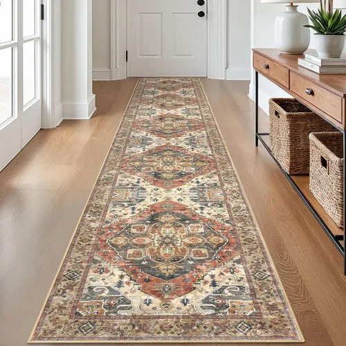 Vista 30 de SIILOOM Alfombra lavable de 2 x 3 pies, alfombra suave color taupe ceniza para entrada, tapete antideslizante para puerta de interior, tapete