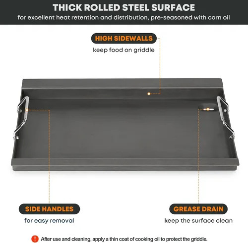 Vista 3 de Stanbroil Plancha con kit de colector para gravedad 560 Masterbuilt Flat Top Cooking Surface, Fits Masterbuilt Gravity Series 560