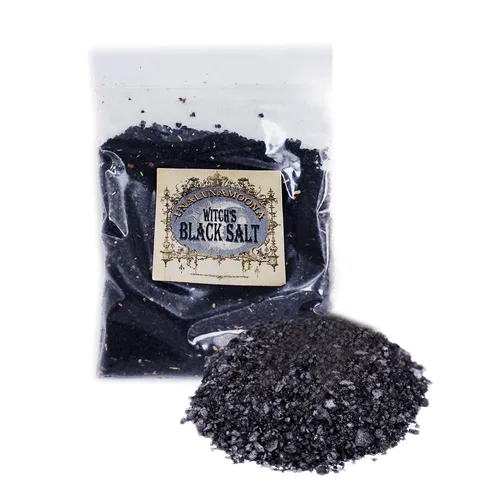 Vista 6 de UnaLunaMoona Sal negra ritual, para protección en hechizos wiccanos, brujería y empático. Suministros de bruja-metafísica-brujería, cargados bajo